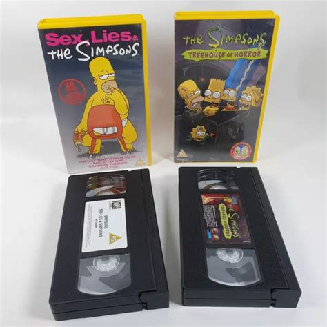 simpsons treehouse of horror and sex lies simpsons vhs video cassette tape lot £12 99 picclick uk