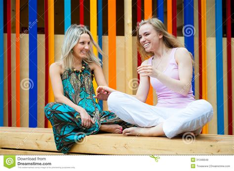 Two Girls In The Park Stock Image Image Of Lifestyle