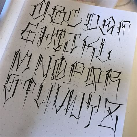 Gangster Tattoo Fonts Alphabet