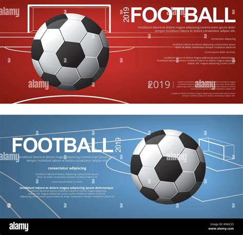 2 Banner Soccer Football Poster Vector Illustration Stock Vector Image
