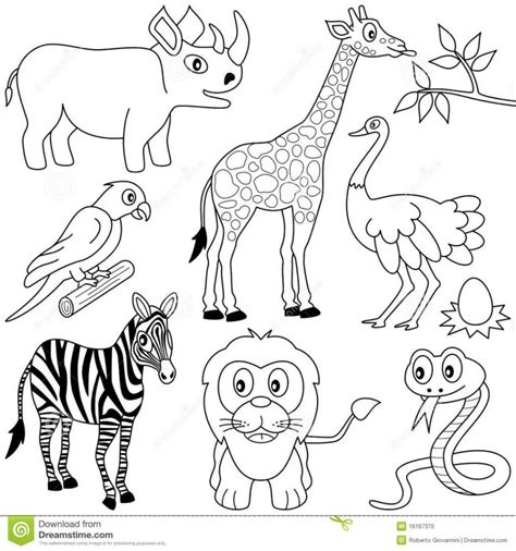 African Safari Animals Coloring Pages At