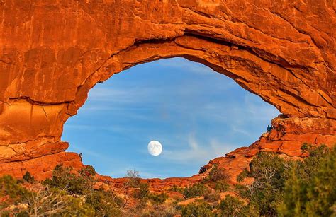 North Arch And The Moon Landscape Background Cool Pictures Nature