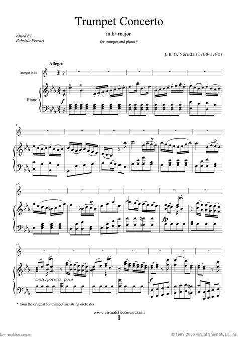 Neruda Trumpet Concerto In Eb Major Sheet Music Pdf Sheet Music
