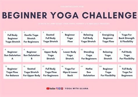 21 Day Beginner Yoga Challenge Yoga With Uliana