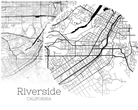 Riverside Map Instant Download Riverside California City Map Etsy