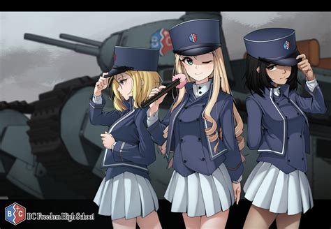 Andou Oshida And Marie Girls Und Panzer Drawn By Metro Jbcman