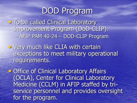 Ppt Dod Clinical Laboratory Improvement Program Dod Clip Powerpoint