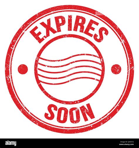 Expires Soon Text Written On Red Round Postal Stamp Sign Stock Photo