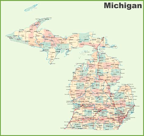 Detailed Map Of Michigan Cities