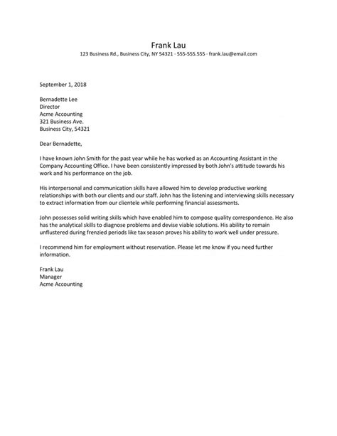 Recommendation Letter For Employee From Manager Formal Letters Hot