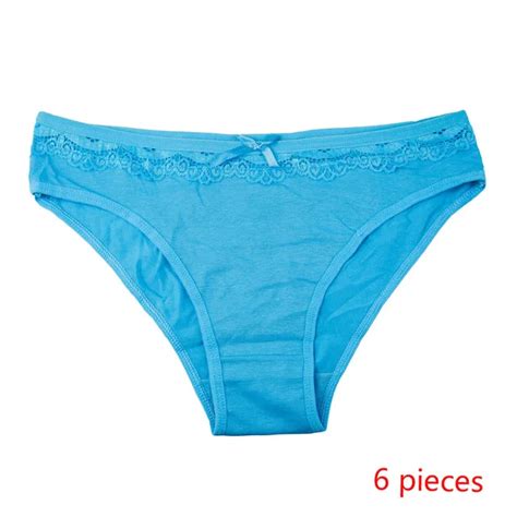 Womens Underwear Cotton Low Rise Panties Skinny Pants Sexy Lace Trim Ladies Lingerie Sweet Bows