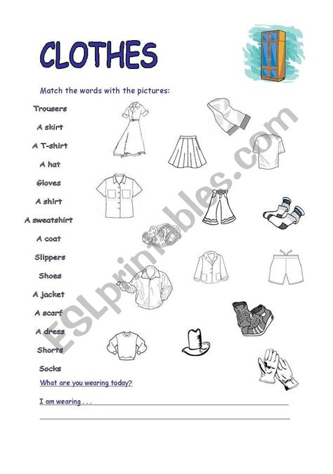 Clothes Matching English Esl Worksheets For Distance Learning And C94