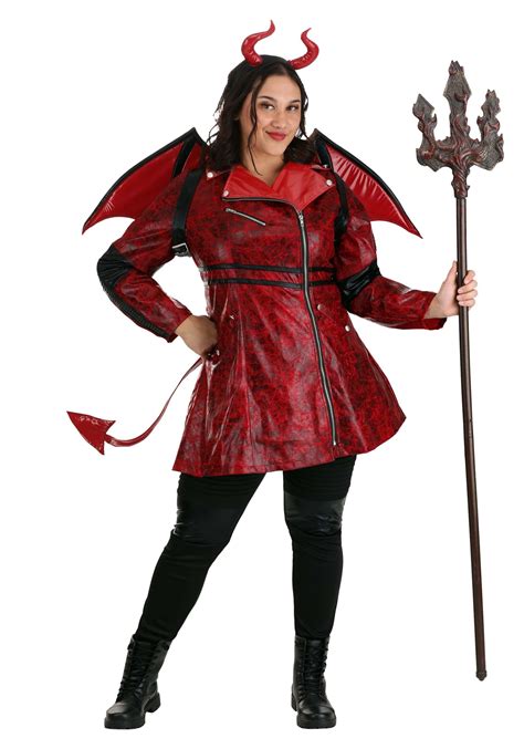 Plus Size Womens Leather Devil Costume