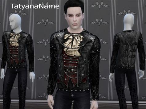 The Sims Resource Leather Gothic Top By Tatyananame • Sims 4 Downloads