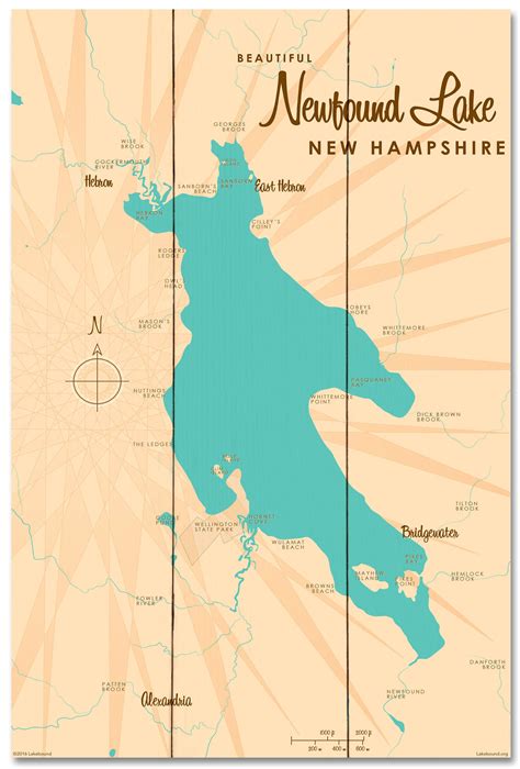 Newfound Lake New Hampshire Wood Sign Map Art Etsy