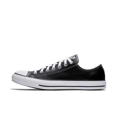 Converse Chuck Taylor All Star Leather Low Top In Black Neon