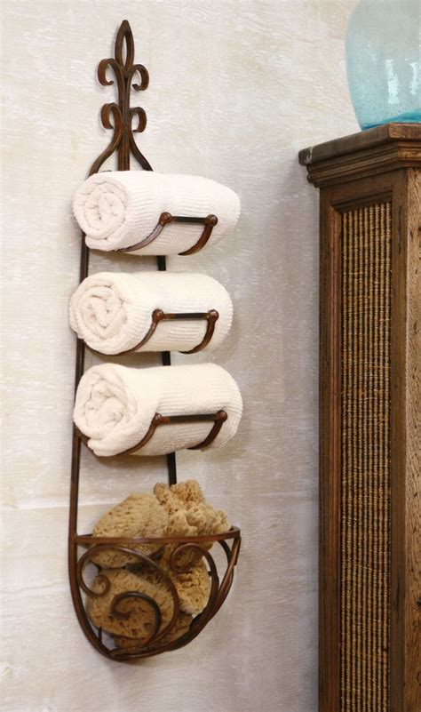 Hanging Towel Rack With Basket Rustic Towel Rack Rustic Towels