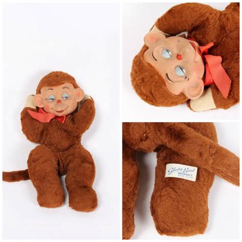 Vintage 60s Knickerbocker Monkey Sleepy Head Monkey Toy Stuffed Animal