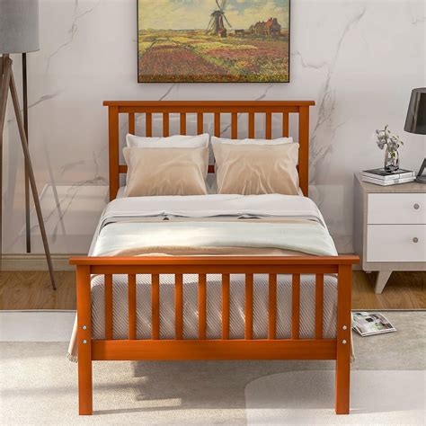 Twin Bed Frames For Kids And Adult Dfito Heavy Duty Wood Twin Platform