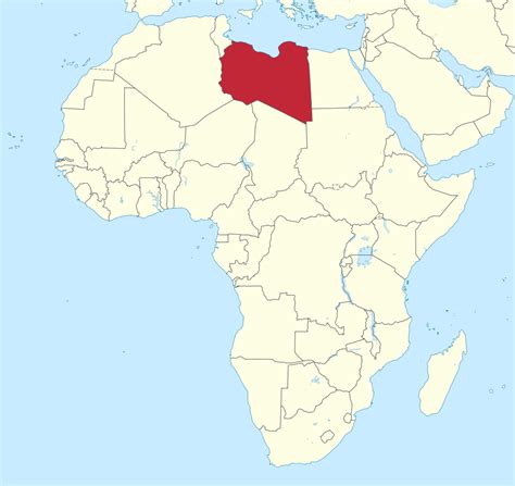 Libya map also shows that it shares its international boundaries with egypt in the east, sudan in the. File:Libya in Africa (-mini map -rivers).svg - Wikimedia Commons