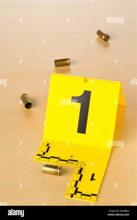 Crime Scene Investigation Csi Evidence Marker With Empty Fired 9mm