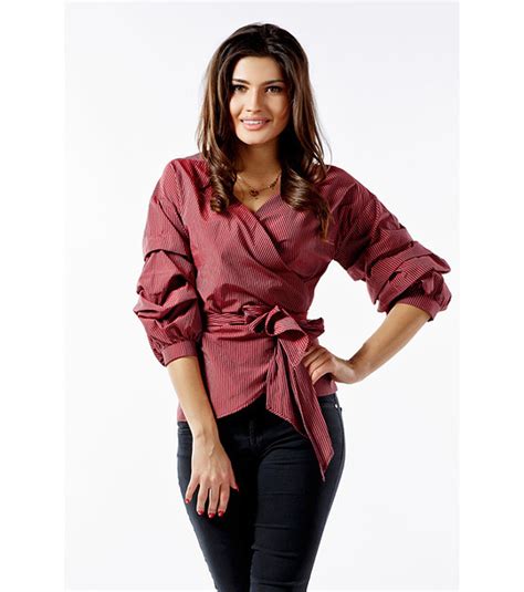 Дамска блуза в цвят бордо Zanna 2119083 Fashion Uk