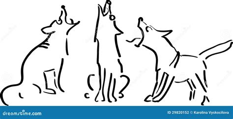 Three Howling Dogs Stock Illustration Illustration Of Stylized 29820152