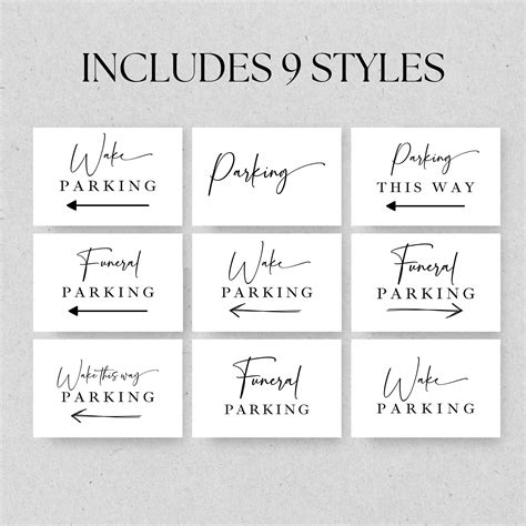 Funeral Parking Sign Canva Template, Minimal Wake This Way, Large