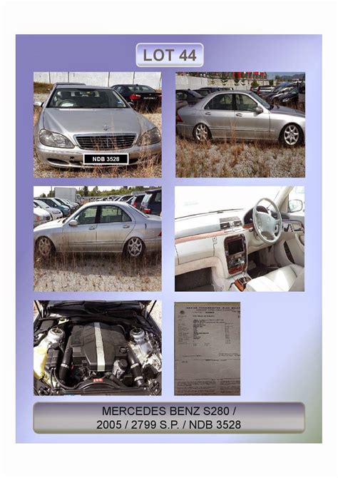 Tender bersepadu kenderaan lucuthak kastam bil. Bil 1/2015 | Lot 44 | MERCEDES BENZ S280 | Reserve Price ...