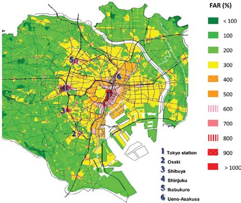 Floor Area Ratio Map Of Central Tokyo Source A Copy Of This Map Was