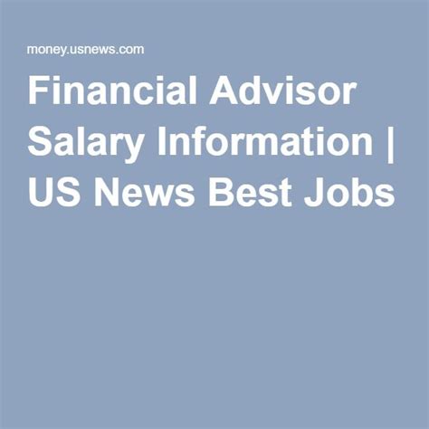 Financial Advisor Salary Information Us News Best Jobs Financial