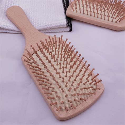 Big Wooden Hair Brush Beech Wood Professional Oem Natural Custom Paddle