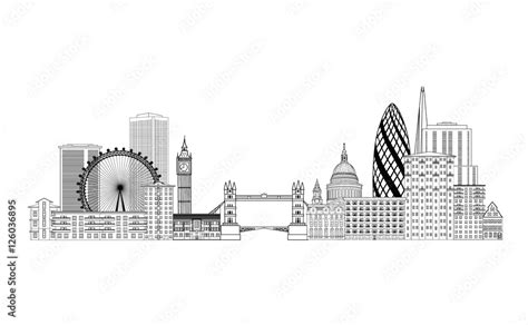 London City Skyline London Cityscape With Famous Landmarks And