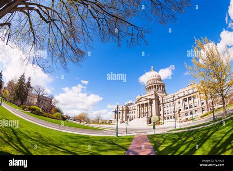 Capitol Boulevard And Building In Boise Stock Photo Alamy