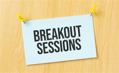 Breakout Sessions Sign Written On Sticky Note Pinned On Wooden Wall