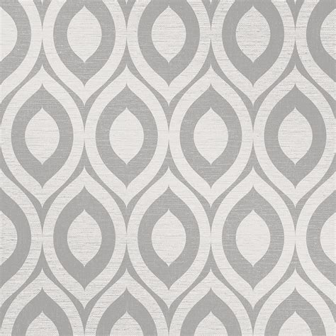 Grey Silver Geometric Wallpaper Modern Sheen 3d Linen