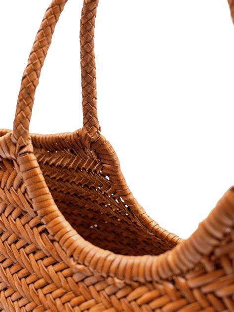 Dragon Diffusion Big Nantucket Woven Leather Basket Bag In British Tan
