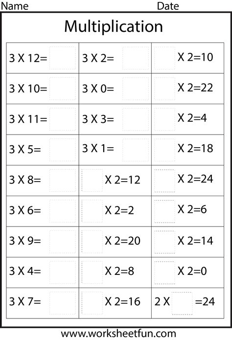 Printable Multiplication Facts 0 12 Printablemultiplicationcom 10
