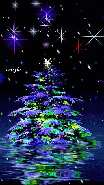 Download Animated 360x640 Christmas Tree Cell Phone Wallpaper