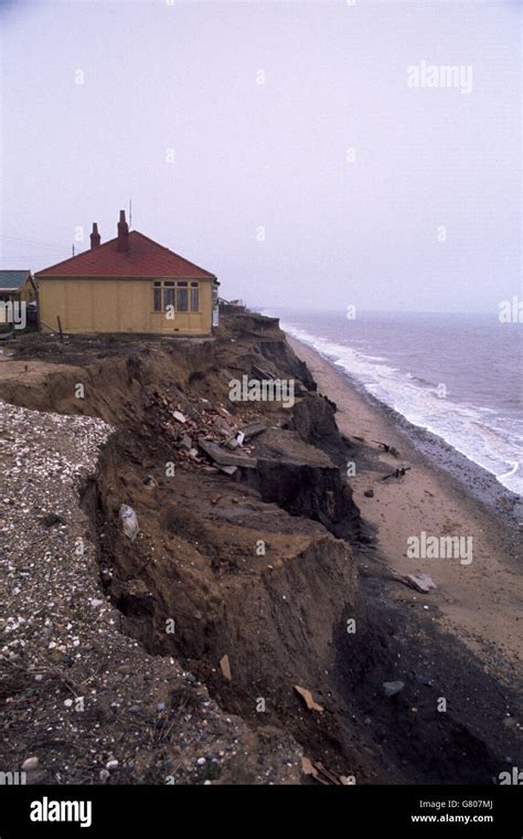 Crumbling Cliffs At Skipsea On The East Coast Where Rapid Erosion Is