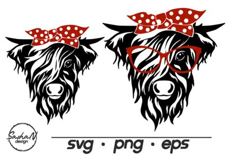 Highland Cow Cow Bandana Svg Graphic By Sashanikart Creative Fabrica