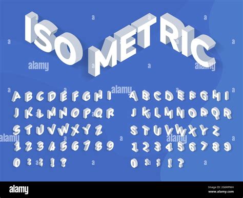 Isometric Font 3d Perspective Effect Geometric Typography Isometrical