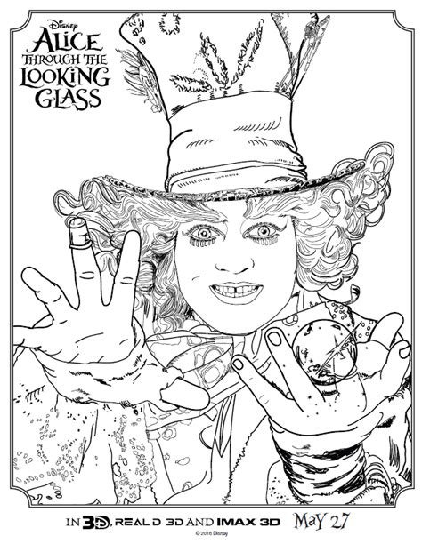 Alice #ThroughTheLookingGlass Activity & Coloring Sheets