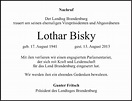 Traueranzeigen von Lothar Bisky | Tagesspiegel Trauer