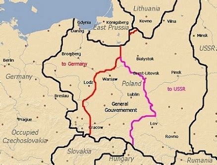 A map animation of the invasion of poland in 1939, where germany, the ussr, slovakia, and lithuania partitioned poland between themselves. Generalgouvernment - Poland - A Brief History