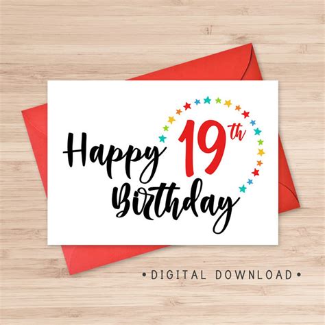 19th Birthday Card Printable Printable Templates Free