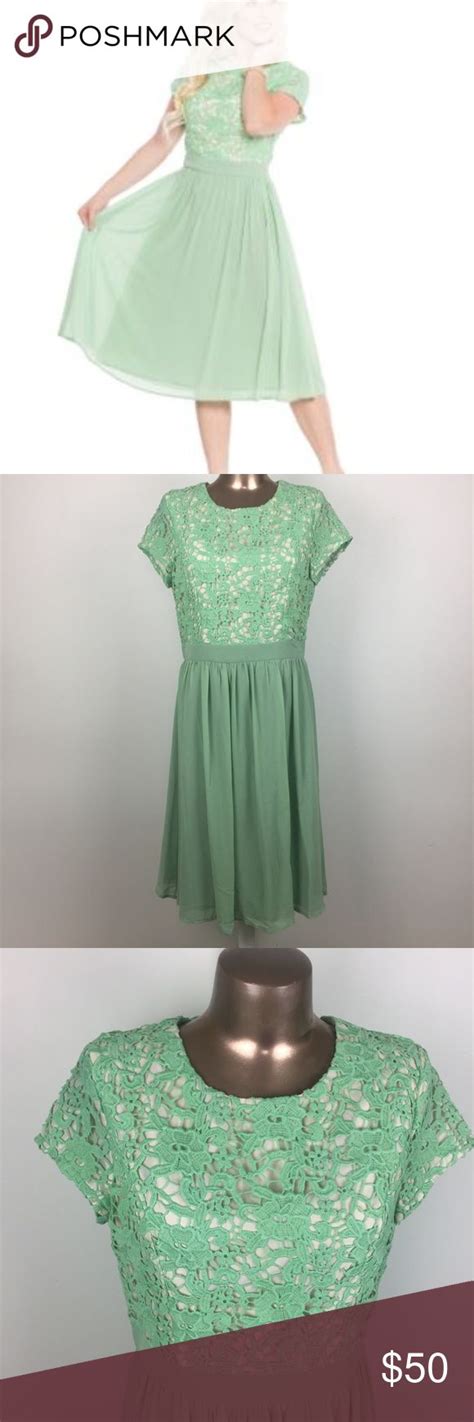 Jen Olivia Lace Chiffon Sage Green Dress Modest New With Tags Olivia