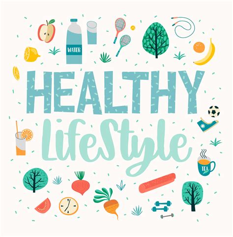 Healthy Lifestyle Vector Illustration Design Elements For Graphic Module Vector Art At