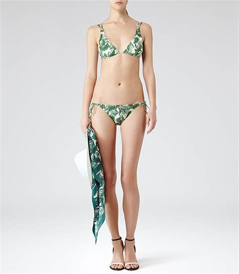 Tigra B Palm Leaf Palm Print Bikini Bottoms REISS