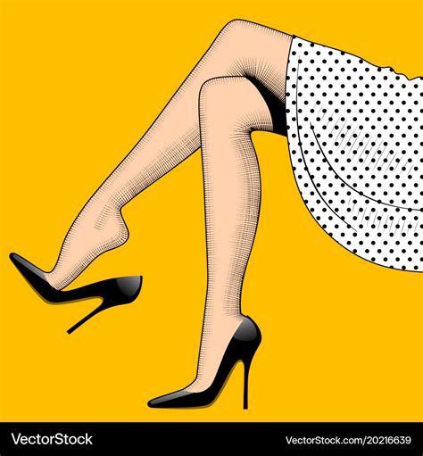 Vintage Drawing Of Beautiful Woman Legs Royalty Free Vector